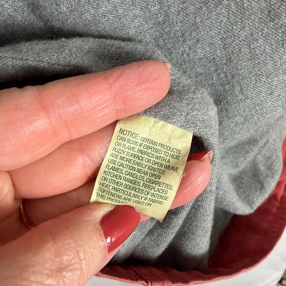 Vintage L.L. Bean Womens Red XL Duck Canvas Barn Chore Coat Flannel Lined Jacket - Picture 10 of 12